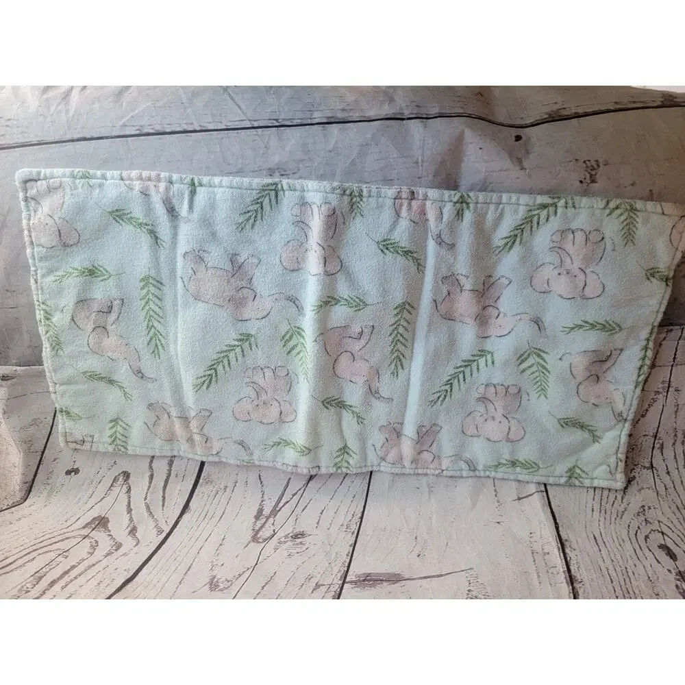 2 Handmade Burp Cloths Duckies And Elephant Flannel Material 17in Long